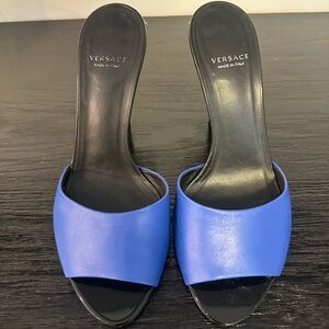Versace Blue Leather Stiletto Mule
Heels 36 - Medusa Head